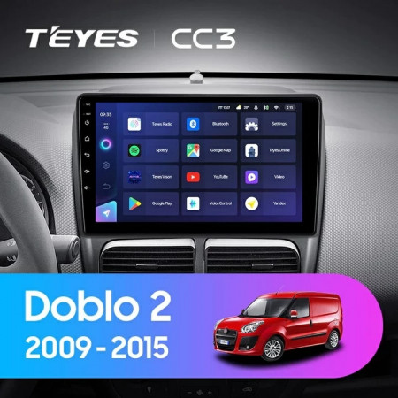 Navigatie Auto Teyes CC3 2K 360° Fiat Doblo 2 2009-2015 6+128GB 9.5&quot; QLED Octa-core 2Ghz, Android 4G Bluetooth 5.1 DSP - Img 2