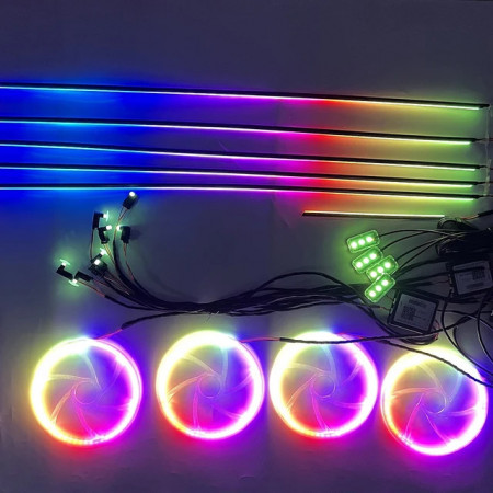 Kit retrofit lumini ambientale dinamice Super Dynamics PRO led RGB 64 culori pe suport acrilic cu conexiune wireless - Img 5