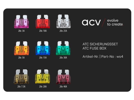 Kit sigurante auto ACV WS4 ATC 3A-40A, 180 bucati - Img 3