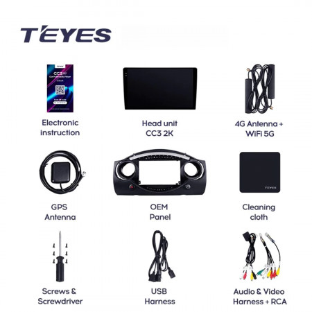Navigatie Auto Teyes CC3 2K 360° MINI 2000-2006 6+128GB 9.5" QLED Octa-core 2Ghz, Android 4G Bluetooth 5.1 DSP - Img 8