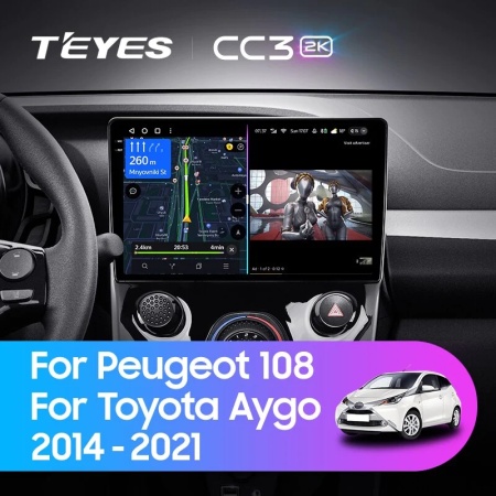 Navigatie Auto Teyes CC3 360° Peugeot 108 2014-2021 6+128GB 10.2" QLED Octa-core 1.8Ghz, Android 4G Bluetooth 5.1 DSP - Img 2