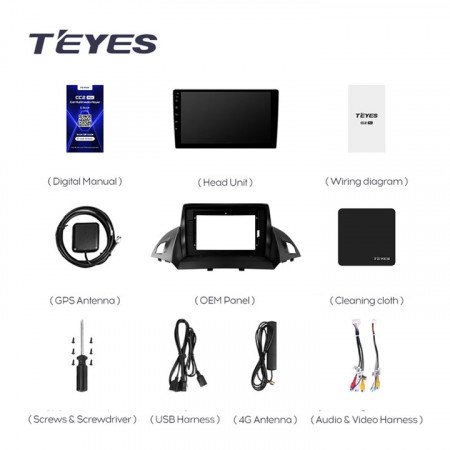 Navigatie Auto Teyes CC3 Ford Kuga 2013-2019 6+128GB 9" QLED Octa-core 1.8Ghz Android 4G Bluetooth 5.1 DSP - Img 8