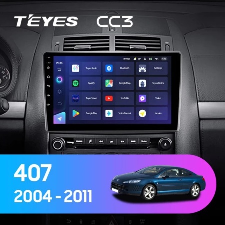 Navigatie Auto Teyes CC3 Peugeot 407 2004-2011 4+64GB 9" QLED Octa-core 1.8Ghz, Android 4G Bluetooth 5.1 DSP - Img 2