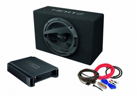 Pachet Subwoofer auto HERTZ DBX 25.3 + Amplificator Hertz Dieci Power 2.200 + Kit de cabluri complet