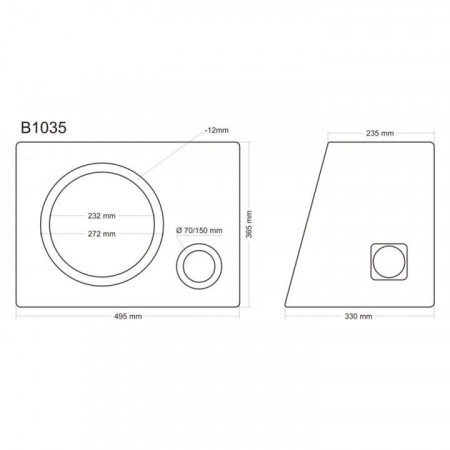 Incinta subwoofer universala, 250 mm, 35L - COD B1035 - Img 6
