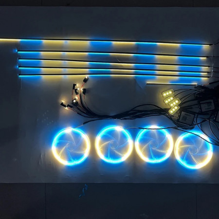 Kit retrofit lumini ambientale dinamice Super Dynamics PRO led RGB 64 culori pe suport acrilic cu conexiune wireless - Img 6