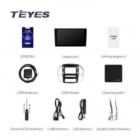 Navigatie Auto Teyes CC3 2K 360 Mercedes-Benz Vito 3 2014-2023 6+128GB 10.36" QLED Octa-core 2Ghz Android 4G Bluetooth 5.1 DSP - Img 8