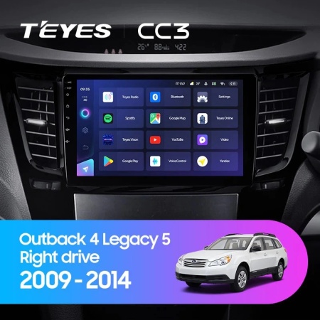 Navigatie Auto Teyes CC4L Subaru Outback 4 2009-2014 6+64GB 9" QLED Qualcomm 2Ghz, Android 4G Bluetooth 5.1 DSP - Img 2