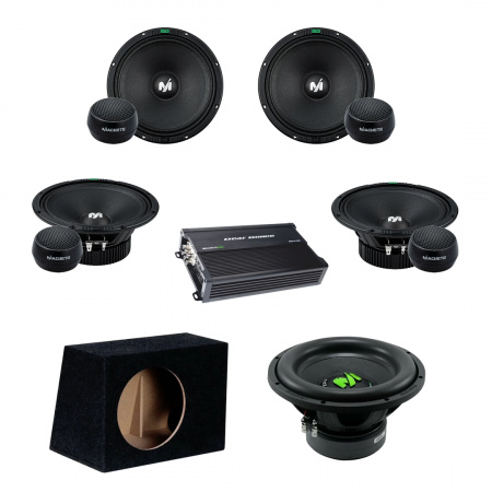 Pachet Difuzoare Auto cu subwoofer Suzuki Swift 3 2003-2010 Deaf Bonce Machete 1000 W