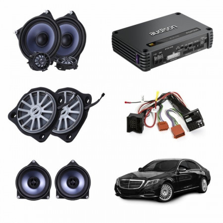 Pachet sistem audio Plug&amp;Play STEG dedicat Mercedes Benz + Amplificator DSP 800W - Img 2