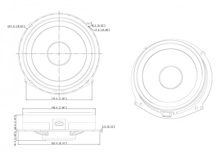 Difuzoare auto Steg dedicate Audi MA8CII set componente, 200mm, 50W RMS, 3.4Ω, set 2 difuzoare - Img 5