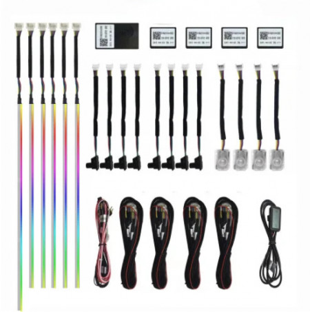 Kit retrofit lumini ambientale dinamice Super Dynamics PRO led RGB 64 culori pe suport acrilic cu conexiune wireless