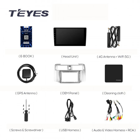 Navigatie Auto Teyes CC3L WiFi Toyota 4Runner 5 2009 - 2020 2+32GB 9" IPS Quad-core 1.3Ghz, Android Bluetooth 5.1 DSP - Img 7