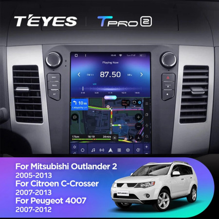 Navigatie Auto Teyes Tip Tesla TPRO 2 Mitsubishi Outlander 2 2007-2013 3+32GB 9.7" QLED Octa-core 1.8Ghz, Android 4G Bluetooth 5.1 DSP - Img 3