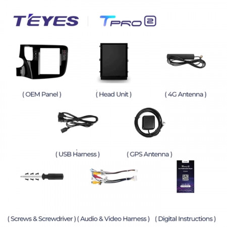 Navigatie Auto Teyes Tip Tesla TPRO 2 Mitsubishi Outlander 3 2013-2018 3+32GB 9.7" QLED Octa-core 1.8Ghz, Android 4G Bluetooth 5.1 DSP - Img 6