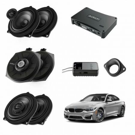 Pachet sistem audio Plug&Play Audison dedicat BMW K4E X4E + Amplificator AP 8.9bit 520W + Conectica dedicata