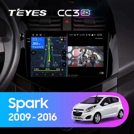 Navigatie Auto Teyes CC3L WiFi Chevrolet Spark M300 2009-2016 2+32GB 9" IPS Quad-core 1.3Ghz, Android Bluetooth 5.1 DSP - Img 3