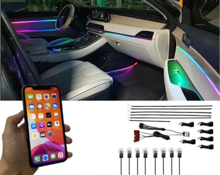 Kit retrofit lumini ambientale dinamice Super Dynamics PRO led RGB 64 culori pe suport acrilic cu conexiune wireless - Img 3