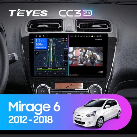 Navigatie Auto Teyes CC3 360° Mitsubishi Mirage 2012-2023 6+128GB 9" QLED Octa-core 1.8Ghz, Android 4G Bluetooth 5.1 DSP - Img 2