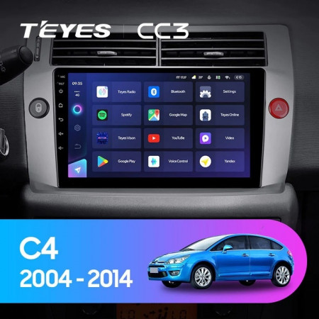 Navigatie Auto Teyes CC3 Citroen C4 2004-2014 4+64GB 9" QLED Octa-core 1.8Ghz, Android 4G Bluetooth 5.1 DSP - Img 3
