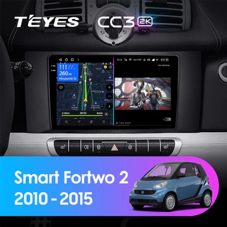 Navigatie Auto Teyes CC3L Smart Fortwo 2007-2014 4+32GB 9" IPS Octa-core 1.6Ghz, Android 4G Bluetooth 5.1 DSP - Img 2