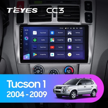 Navigatie Auto Teyes CC4 Hyundai Tucson 1 2004-2009 8+128GB 10.36" QLED Octa-core 2.7Ghz, Android 4G Bluetooth 5.1 DSP - Img 2