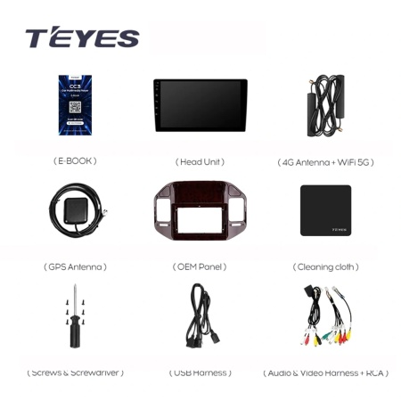 Navigatie Auto Teyes CC4 Mitsubishi Pajero 3 V70 V60 1999-2006 6+128GB 9.5" QLED Octa-core 2.7Ghz, Android 4G Bluetooth 5.1 DSP - Img 4