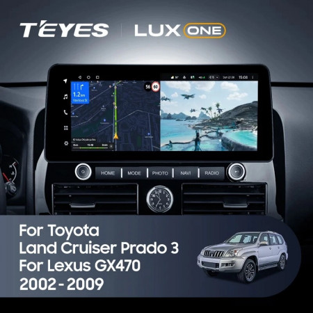 Navigatie Auto Teyes Lux One Toyota Land Cruiser Prado J120 2002-2009 6+128GB 12.3" IPS Octa-core 2Ghz, Android 4G Bluetooth 5.1 DSP - Img 2