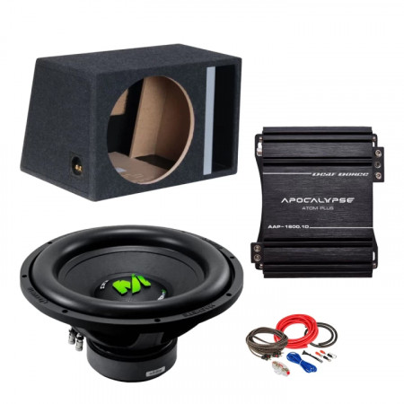 Pachet Subwoofer auto Deaf Bonce MF 15R D2 1200W RMS + Amplificator Machete MFA-1.1500 + Incinta B1570s + kit de cabluri complet