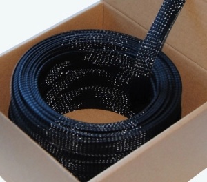 Four Connect 4-NS100M-BL12, Tresa Nylon Protectie Cablu Neagra, 12/25 mm, 1 Metru