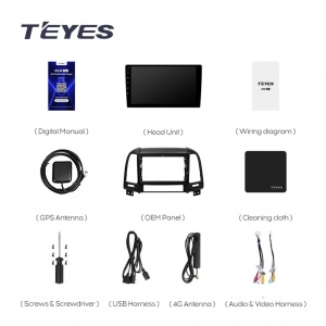 Navigatie Auto Teyes CC4 Hyundai Santa Fe 2 2007-2012 6+128GB 9.5" QLED Octa-core 2.7Ghz, Android 4G Bluetooth 5.1 DSP - Img 3