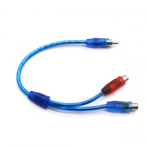 Cablu adaptor RCA Y 1 x tata la 2 x RCA mama Lungime 0.3 m