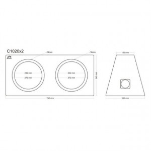 Incinta subwoofer universala, 2 x 250 mm, 2 x 20L - COD C1020x2 - Img 4