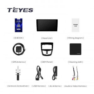 Navigatie Auto Teyes CC3 2K 360° Peugeot 207 2006-2015 6+128GB 9.5" QLED Octa-core 2Ghz, Android 4G Bluetooth 5.1 DSP - Img 6