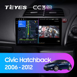 Navigatie Auto Teyes CC3 2K Honda Civic 8 2005-2012 4+32GB 9.5" QLED Octa-core 2Ghz, Android 4G Bluetooth 5.1 DSP - Img 2