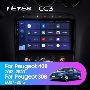 Navigatie Auto Teyes CC3 2K Peugeot 308 2007-2015 4+64GB 9.5