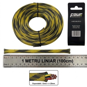 Tresa Cabluri FOUR Connect 4-NS10BLYE12, 12/25mm, Neagra/Galbena, Metru Liniar