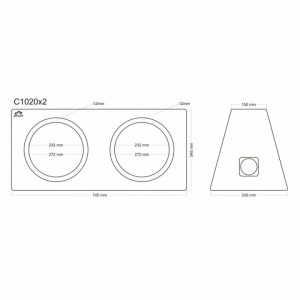 Incinta subwoofer universala, 2 x 250 mm, 2 x 20L - COD C1020x2 - Img 9