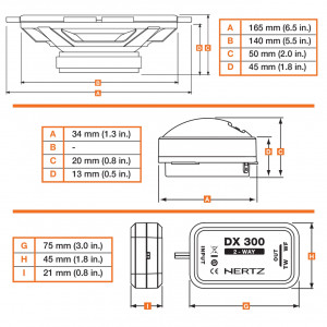 Difuzoare auto Hertz Dieci DSK 170.3, set sistem 2 căi, 165mm, 80W RMS, 4Ω, 2 difuzoare - Img 3