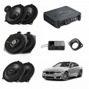 Pachet sistem audio Plug&Play Audison dedicat BMW K4E X4E + Amplificator SR 4.300 520W + Conectica dedicata