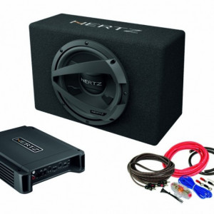 Pachet Subwoofer auto HERTZ DBX 25.3 + Amplificator Hertz Dieci Power 2.200 + Kit de cabluri complet