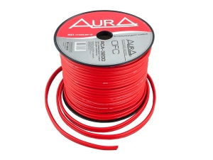 Aura RCA-3200, Cablu Coaxial RCA Auto 2 Canale OFC, Ecranare Dubla, Rosu, Metru Liniar