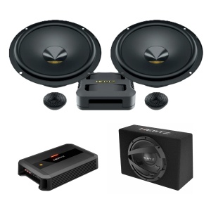 Pachet difuzoare auto usi Fata cu subwoofer Nissan Leaf 2018-2023 Hertz Dieci Pro 840 W