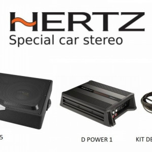 Pachet Subwoofer Hertz EBX F20.5 + Hertz D Power 1+ Kit de cabluri complet