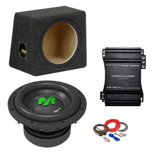 Pachet Subwoofer auto Deaf Bonce MF 8S D2 600W RMS + Amplificator AAP 550.1D + Incinta C88 + kit de cabluri complet