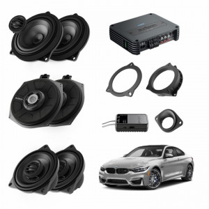 Pachet sistem audio Plug&Play Audison dedicat BMW K4E K4M + Amplificator SR 4.300 520W + Conectica dedicata