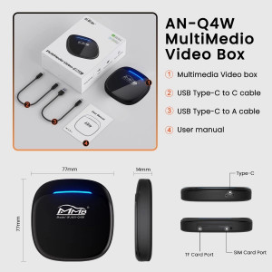 Carplay wireless multimedia box, MMB Q4W , Android 13, 8+128GB, Octa-core 2.4 GHz, GPS, HDMI - Img 3