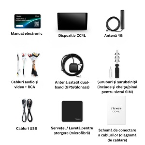 Navigatie Auto Teyes CC4L, 2-DIN, Interfata 3D, VW Skoda Platforma PQ, 4GB RAM, 64GB, 9 inch, IPS, Touchscreen, CarPlay Wireless, Android Auto, Bluetooth 5.1, Negru - Img 4