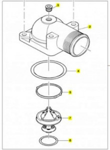 TERMOSTAT SA KUCISTEM CATERPILLAR 216-9743