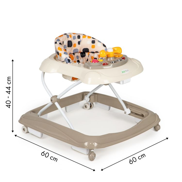Premergator interactiv pentru copii, Ecotoys, 2 in 1, impingator educativ, Beige 6 - ABStore